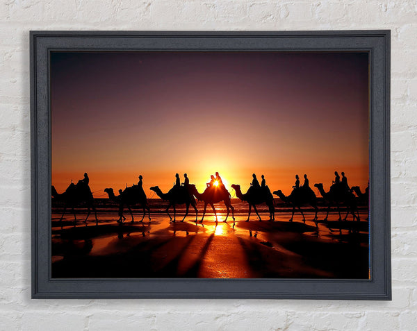 Camel Caravan Framed Print
