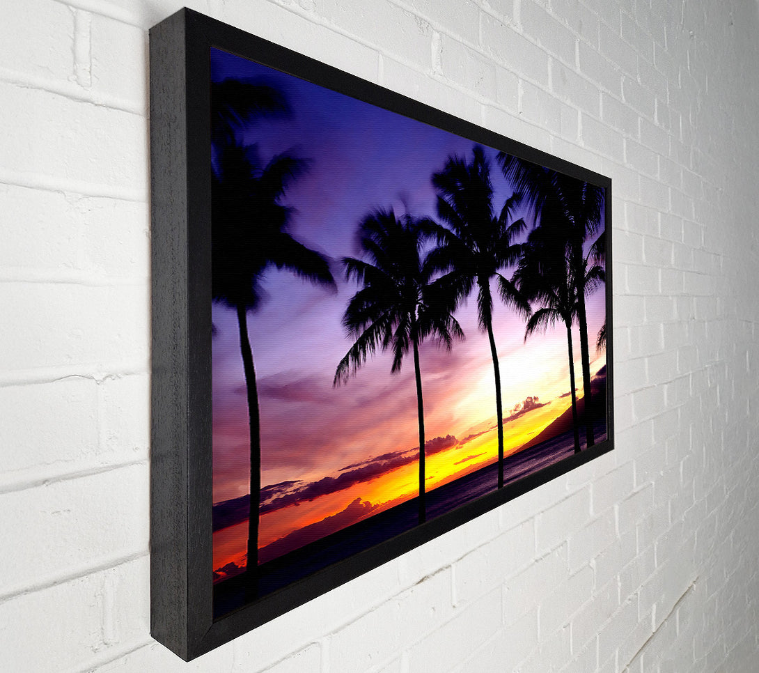  A Canvas Print of Palm Trees Sunset Canvas Print