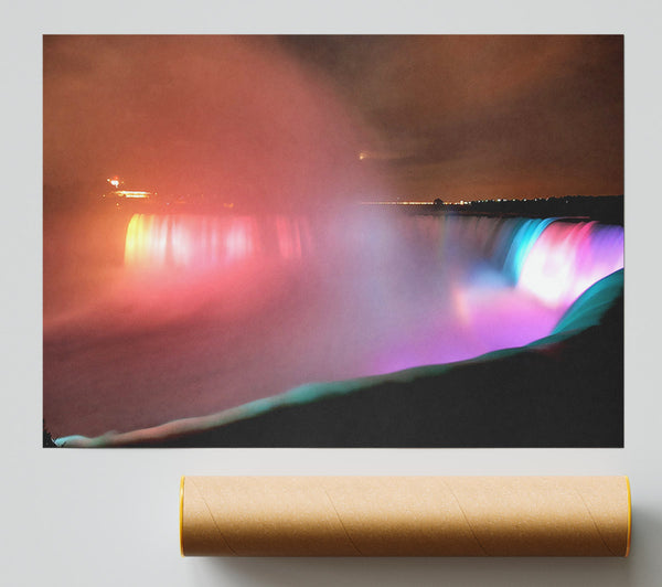 Niagara Falls At Night Print