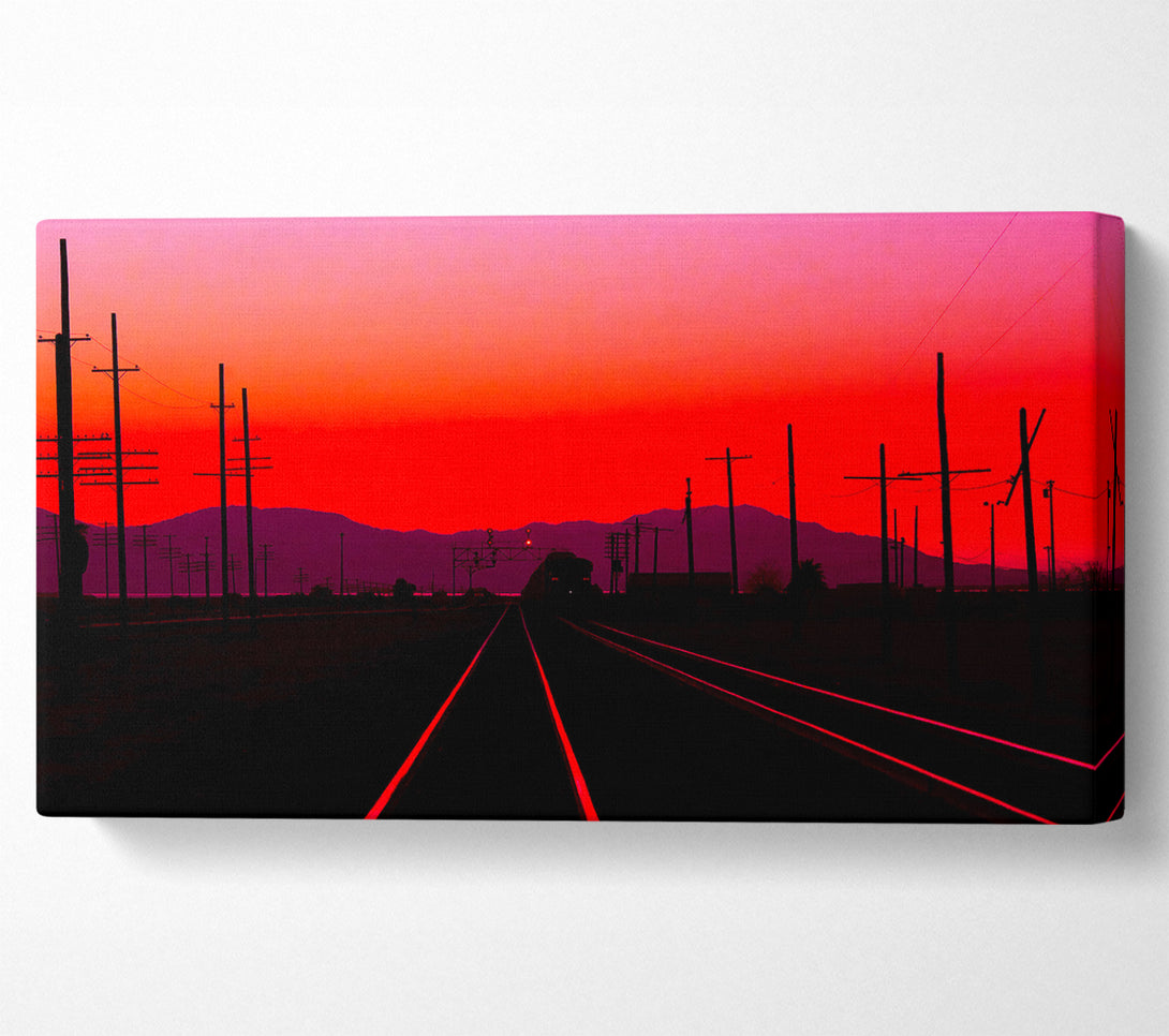  A Canvas Print of Railtracks At Dusk Canvas Art