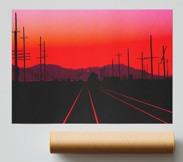 Railtracks At Dusk Print
