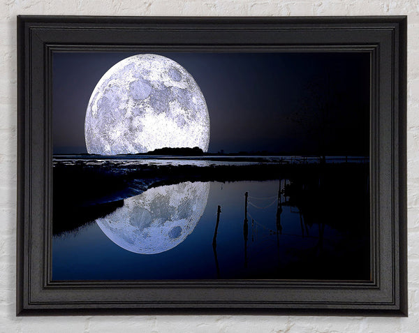 Full Moon Reflection Framed Print