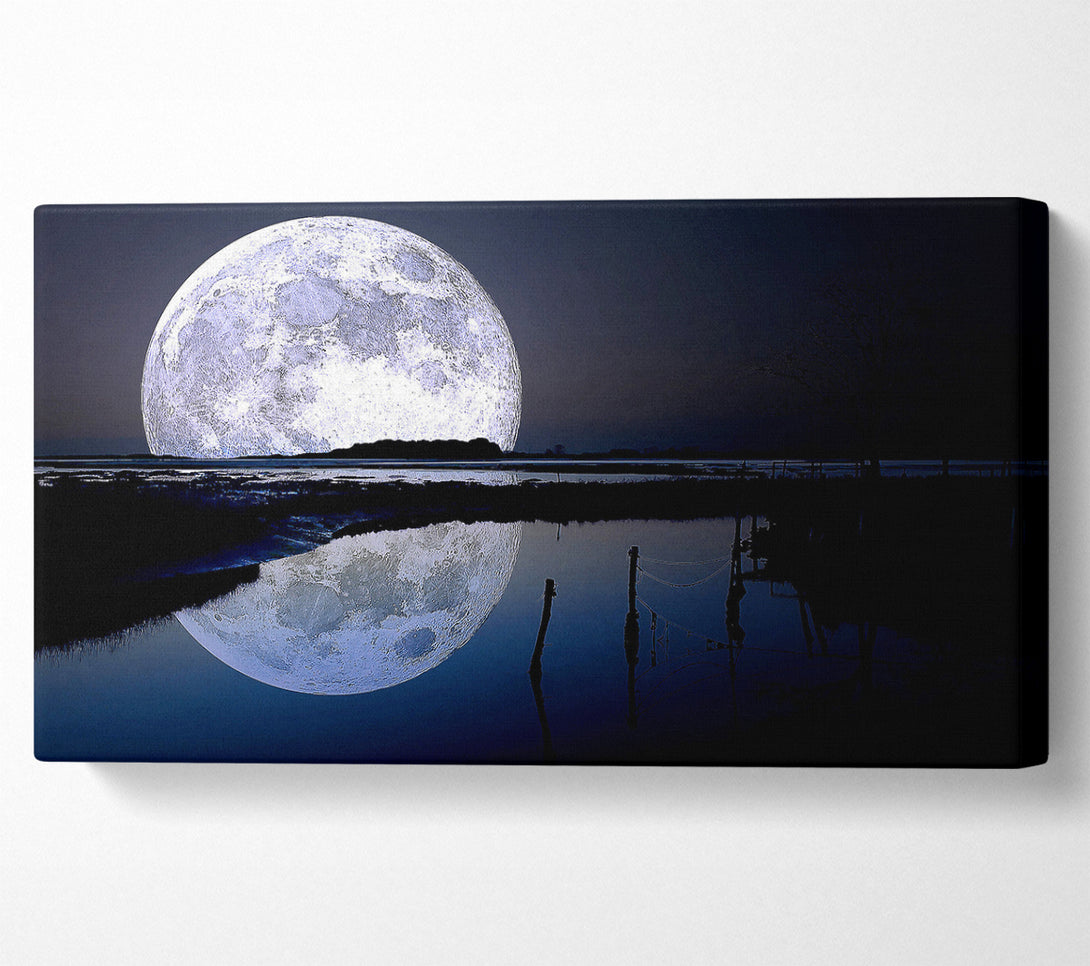  A Canvas Print of Full Moon Reflection Canvas Wall Art