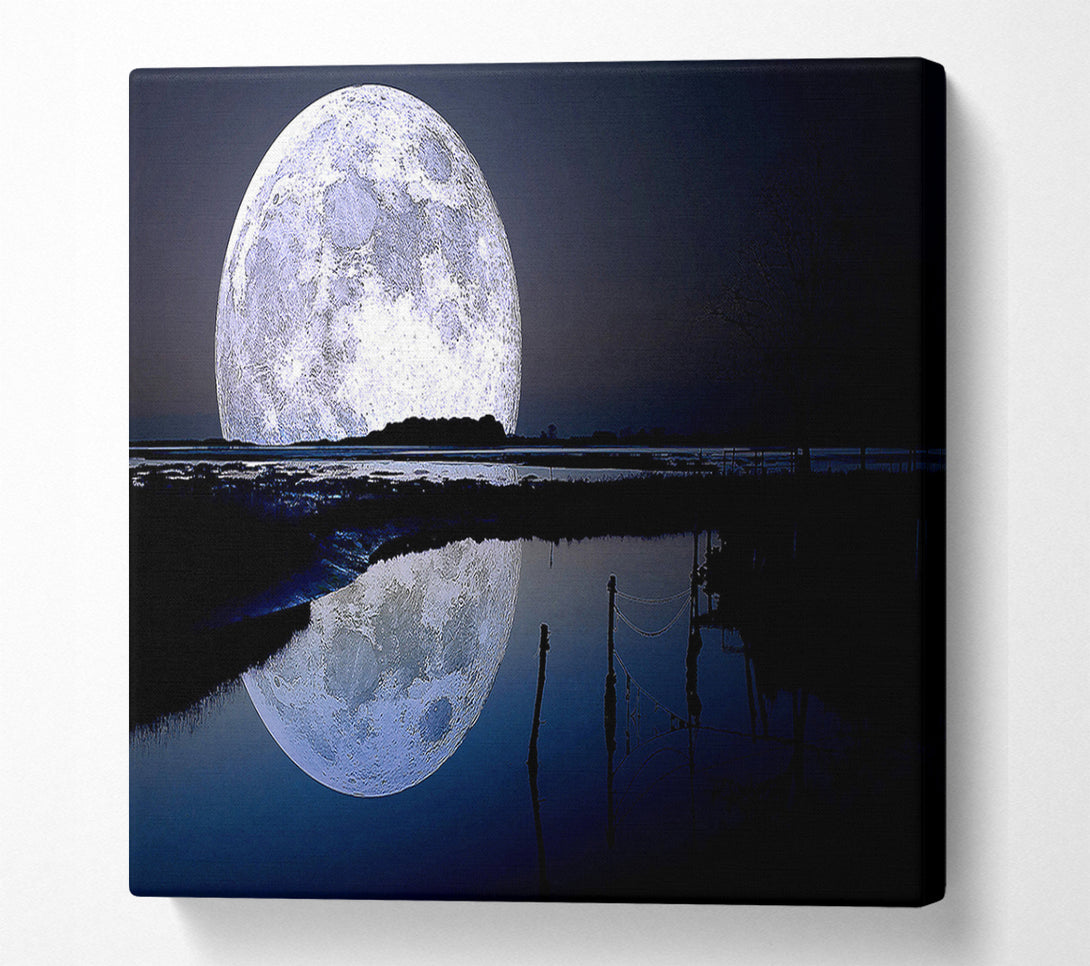  A Canvas Print of Full Moon Reflection Canvas Wall Art