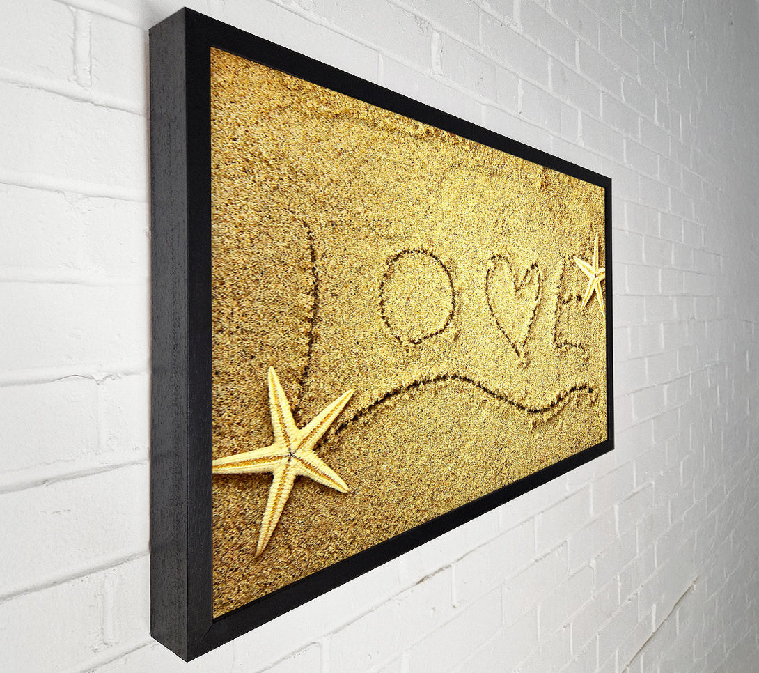  A Canvas Print of Love Message In The Sand Canvas Wall Art