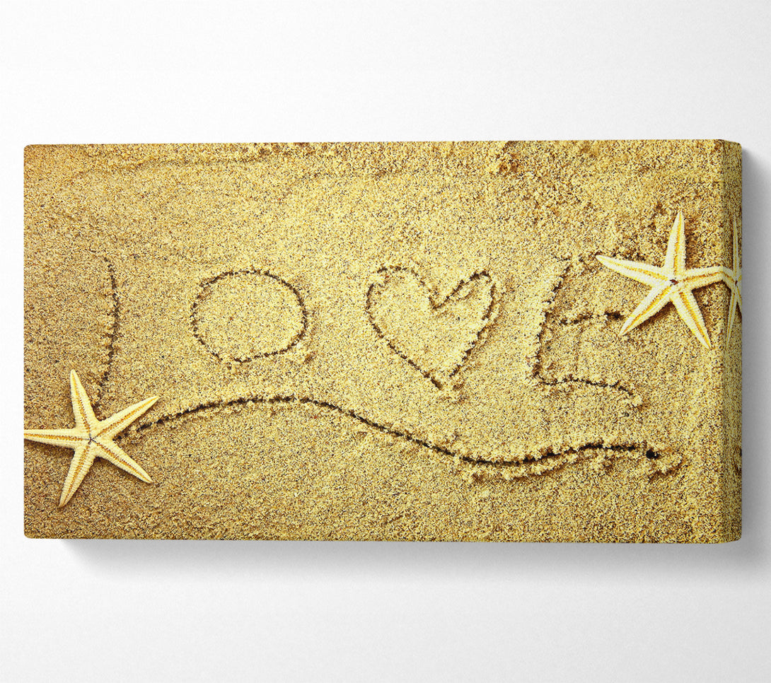  A Canvas Print of Love Message In The Sand Canvas Wall Art