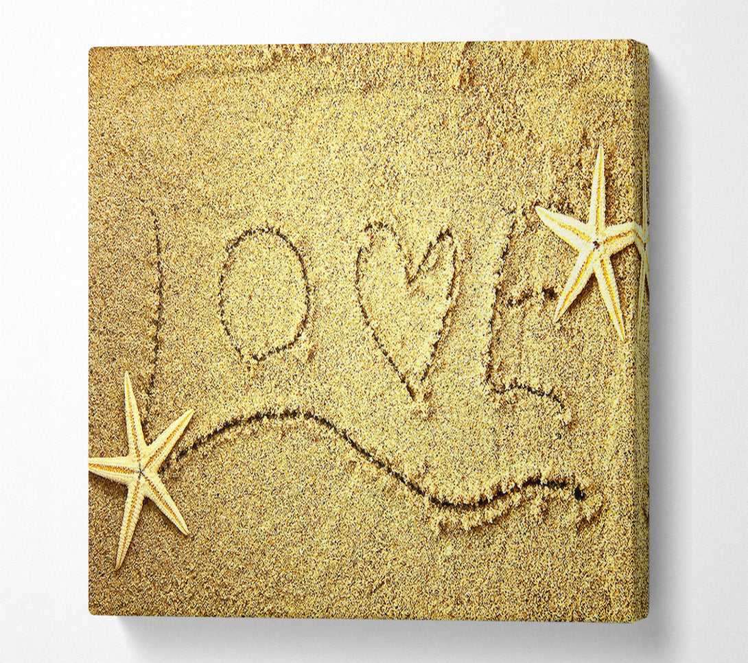  A Canvas Print of Love Message In The Sand Canvas Wall Art