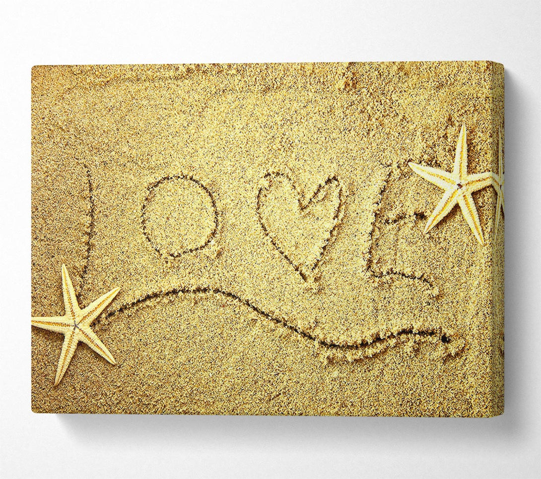  A Canvas Print of Love Message In The Sand Canvas Wall Art