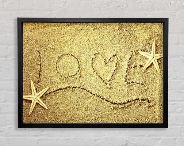 Love Message In The Sand Framed Print