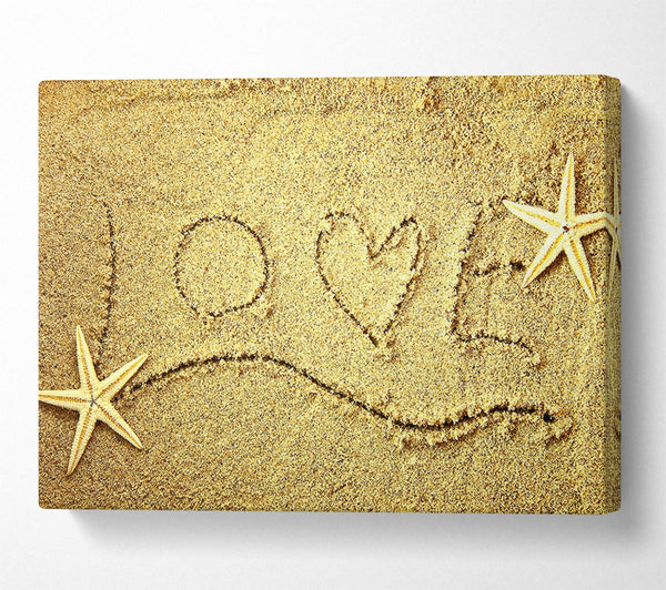  A Canvas Print of Love Message In The Sand Canvas Wall Art