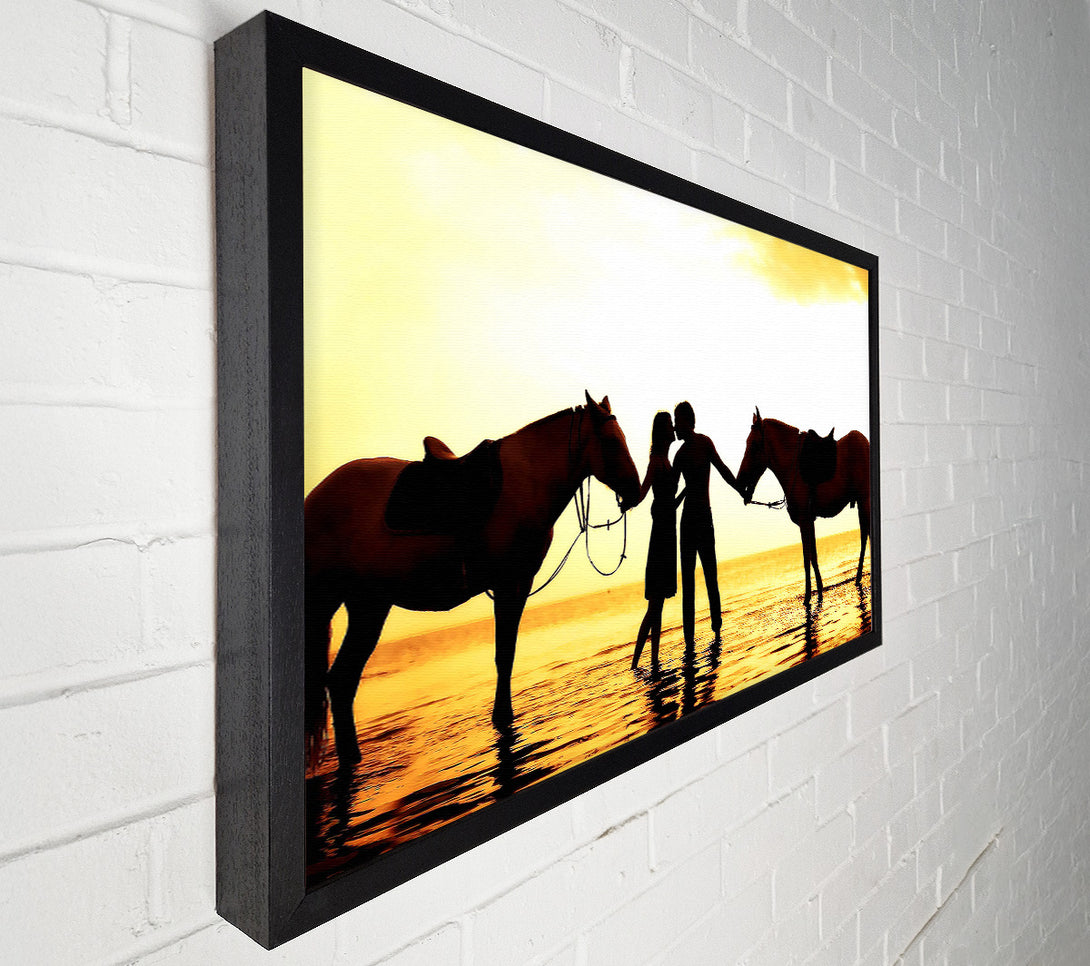  A Canvas Print of Riding Horses On The Beach Canvas Print