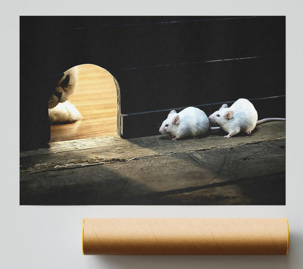 Cat And Mice Print