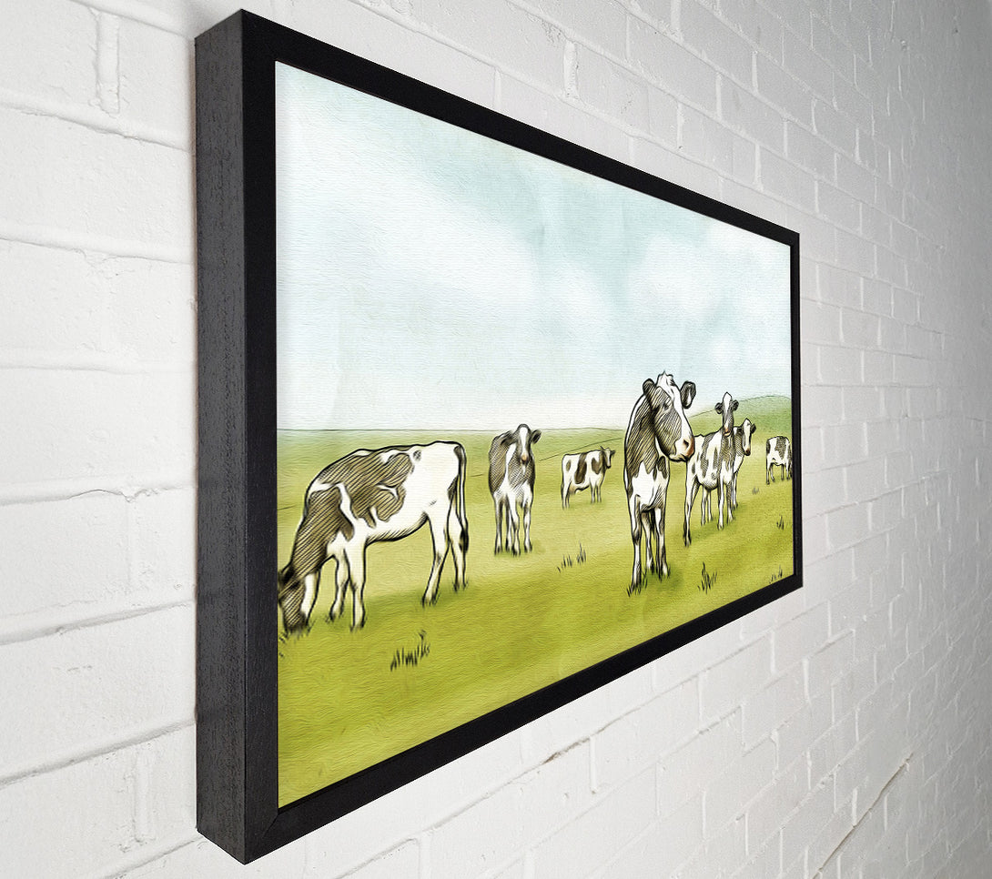  A Canvas Print of Cows Drawing Canvas Wall Art