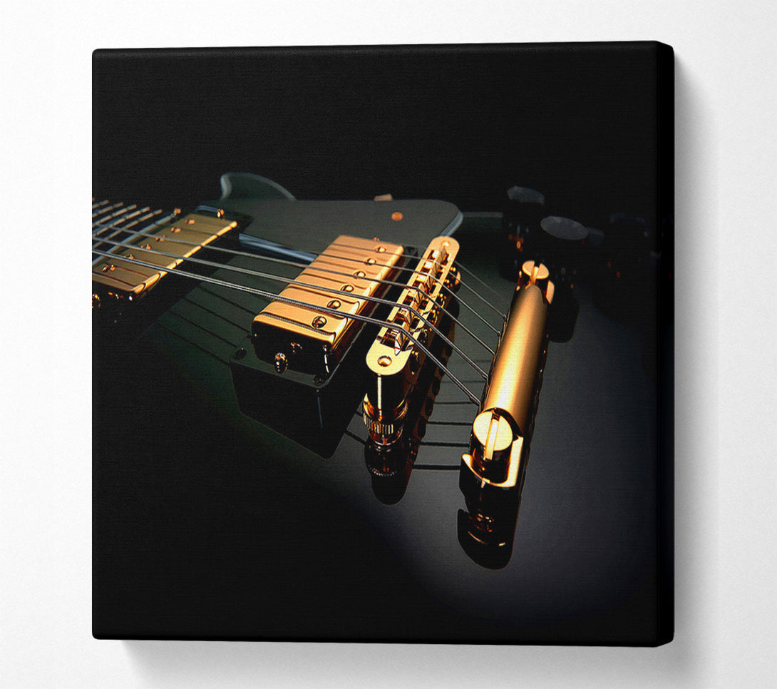  A Canvas Print of Black Guitar Canvas Wall Art