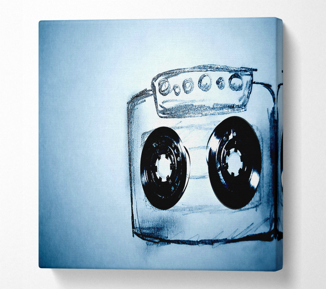  A Canvas Print of Cassette Tape Drawing Canvas Art