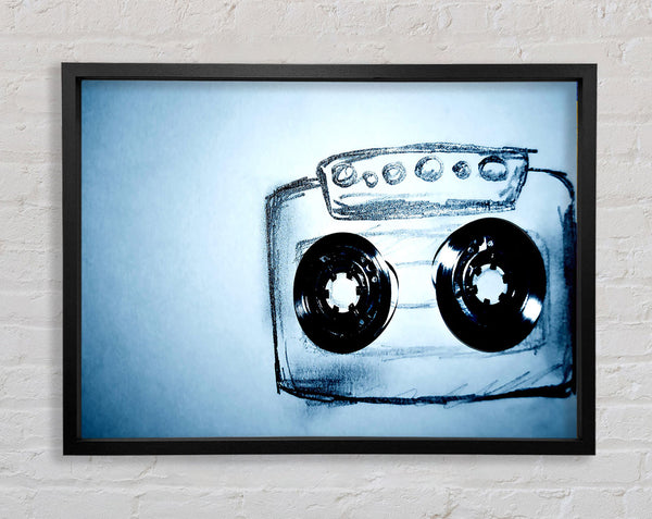 Cassette Tape Drawing Framed Print