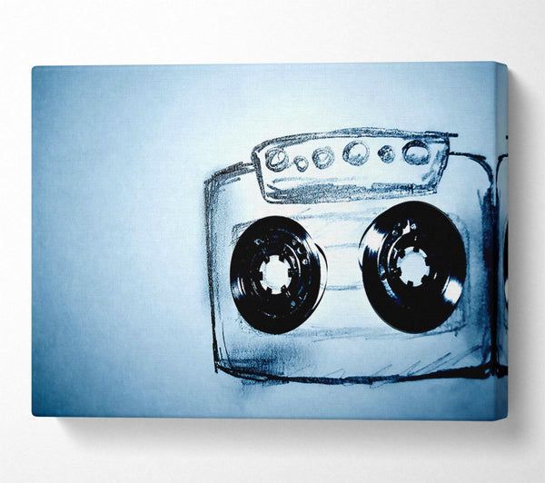  A Canvas Print of Cassette Tape Drawing Canvas Art