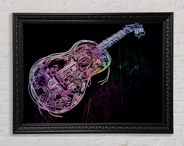 Guitar Graffiti Framed Print