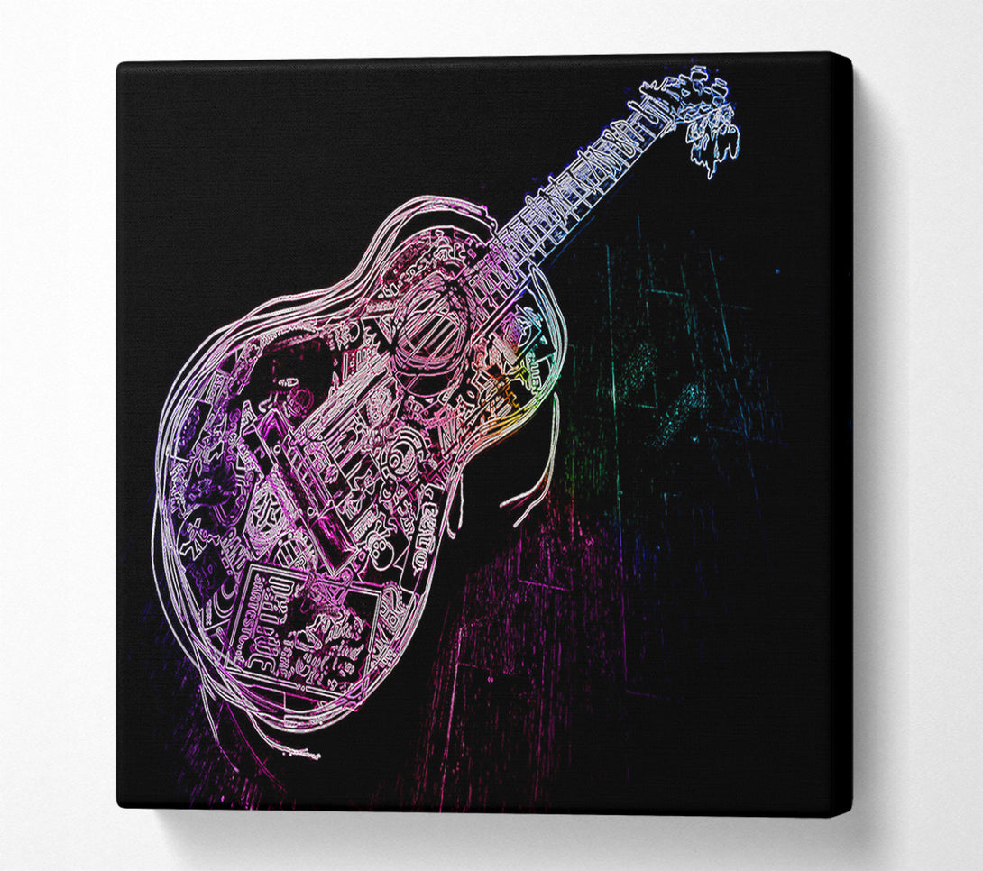  A Canvas Print of Guitar Graffiti Canvas Print