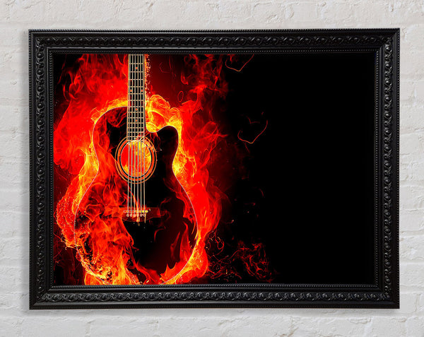 Guitar Flame Framed Print