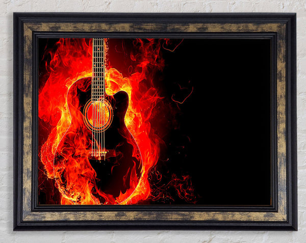 Guitar Flame Framed Print