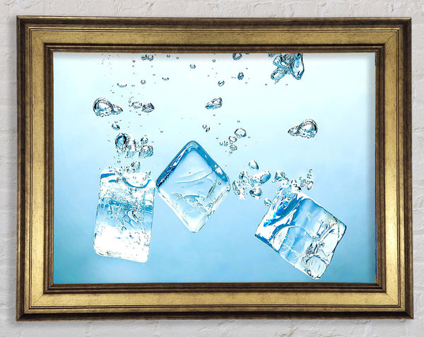 Ice Cubes Bubbles Framed Print