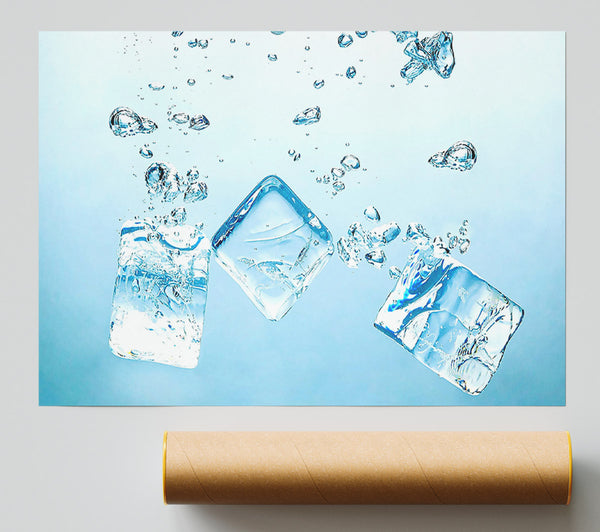 Ice Cubes Bubbles Giclee Print