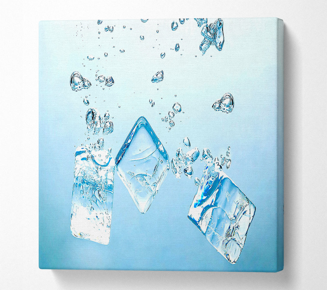  A Canvas Print of Ice Cubes Bubbles Canvas Print