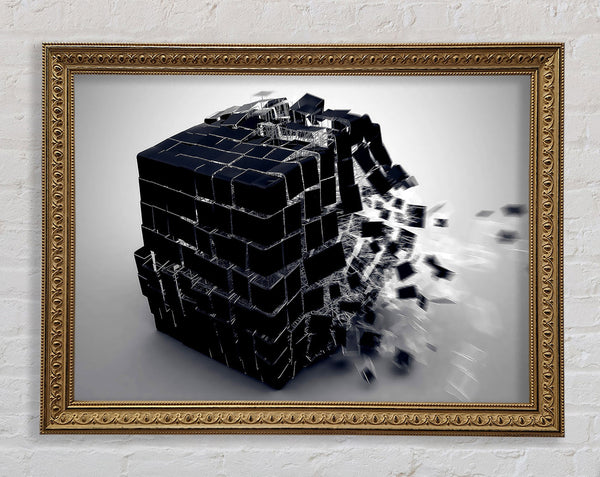 Exploding Cube Framed Print