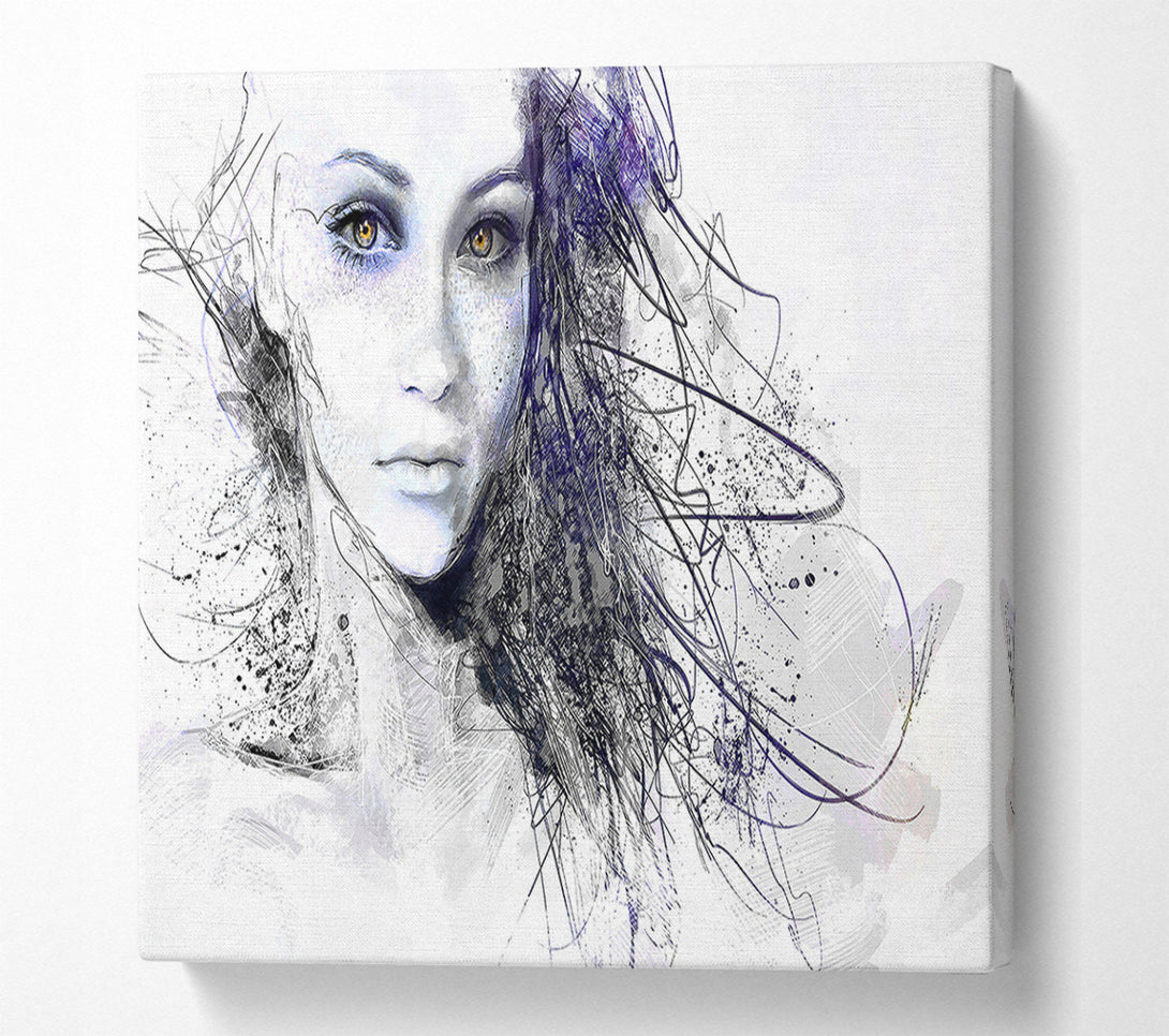  A Canvas Print of Urban Girl Drawing Canvas Wall Art