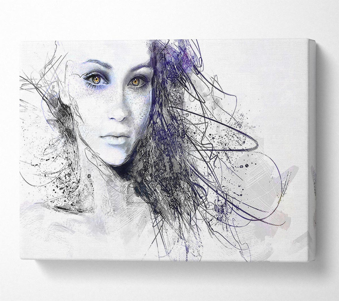  A Canvas Print of Urban Girl Drawing Canvas Wall Art