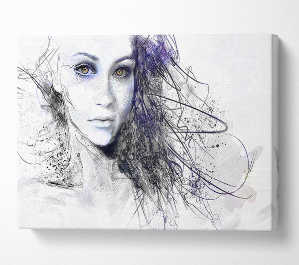  A Canvas Print of Urban Girl Drawing Canvas Wall Art