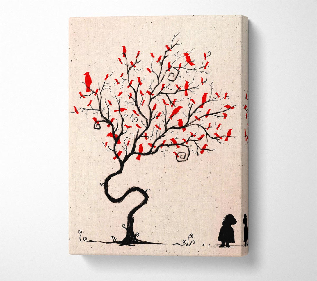  A Canvas Print of Red Birds Canvas Wall Art