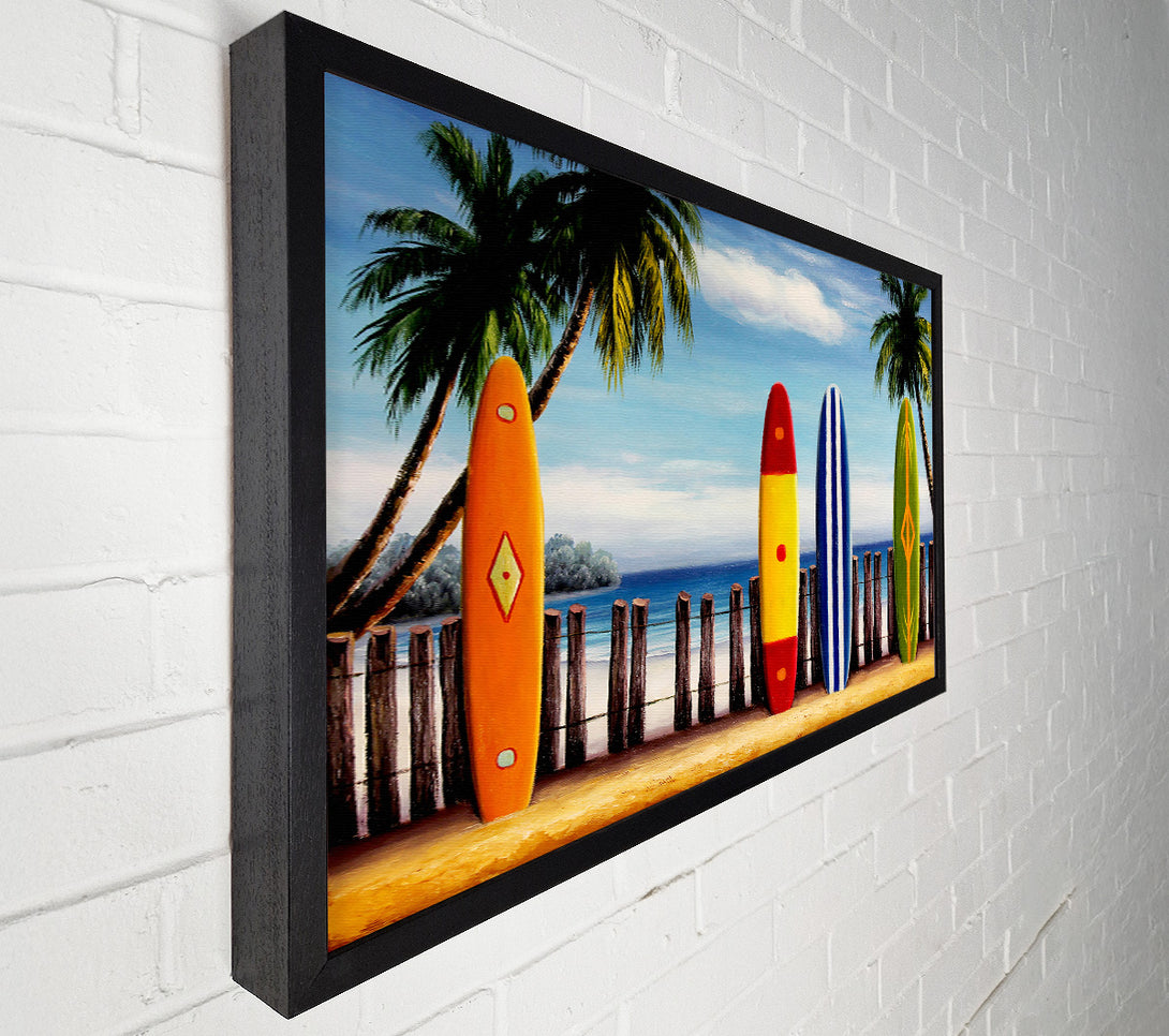  A Canvas Print of Surfboards On The Fence Canvas Art