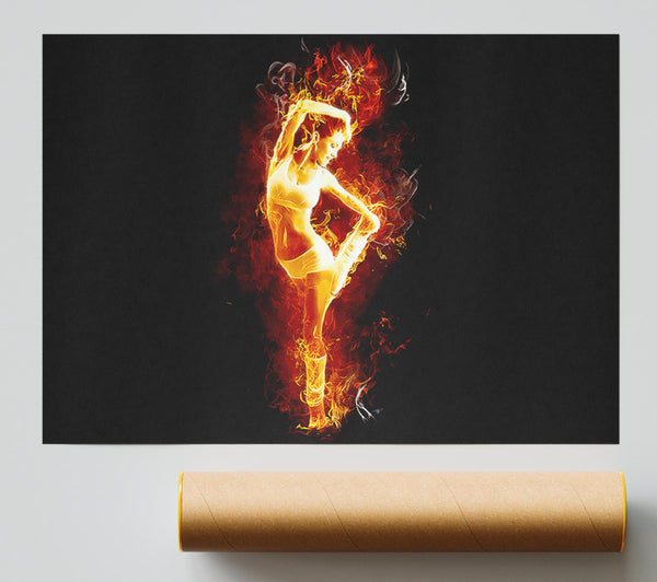 Fire Dancer Orange Poster