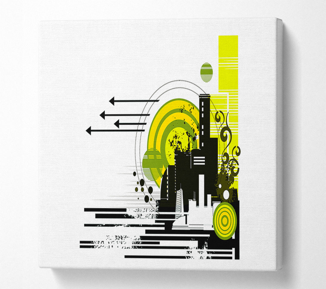  A Canvas Print of Contemporary City Sun White Canvas Art