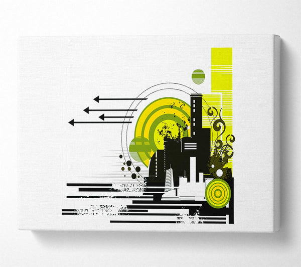  A Canvas Print of Contemporary City Sun White Canvas Art