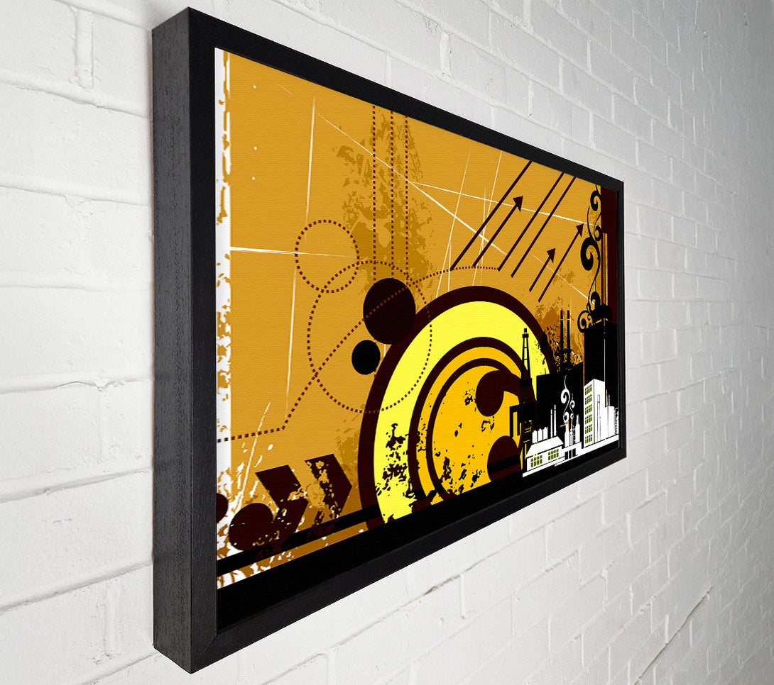  A Canvas Print of Contemporary City Sun Brown Canvas Art