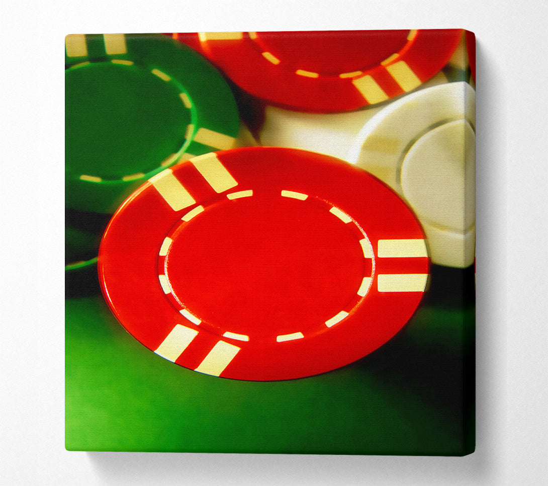  A Canvas Print of Poker Chips Canvas Print