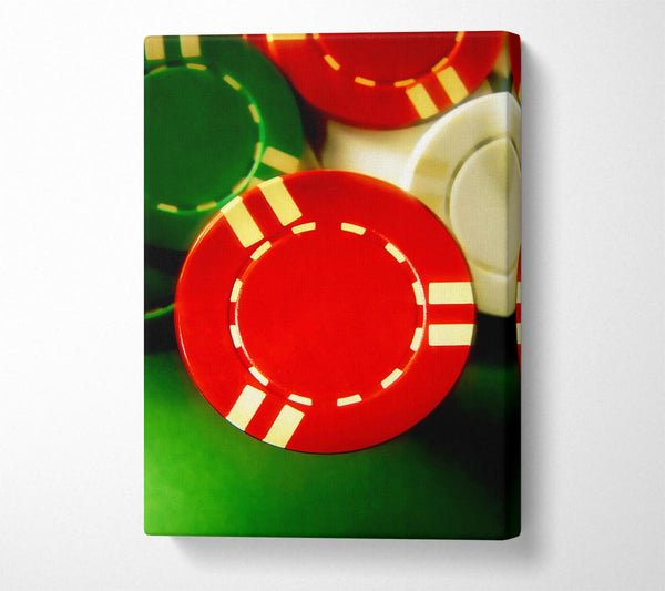  A Canvas Print of Poker Chips Canvas Print