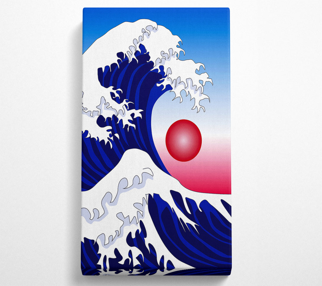  A Canvas Print of The Waves Over The Red Sun Canvas Wall Art