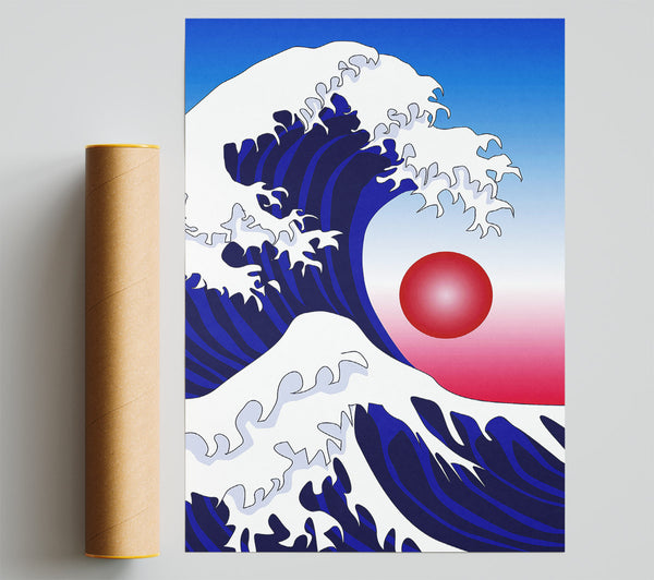 The Waves Over The Red Sun Poster