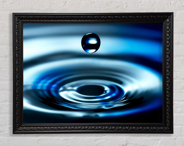 Blue Water Drop Framed Print