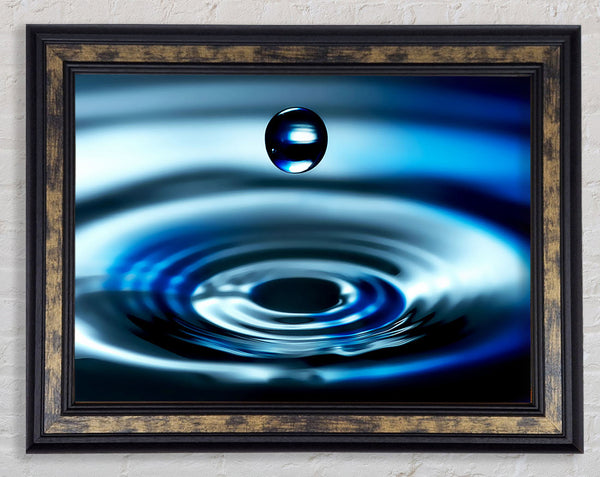 Blue Water Drop Framed Print