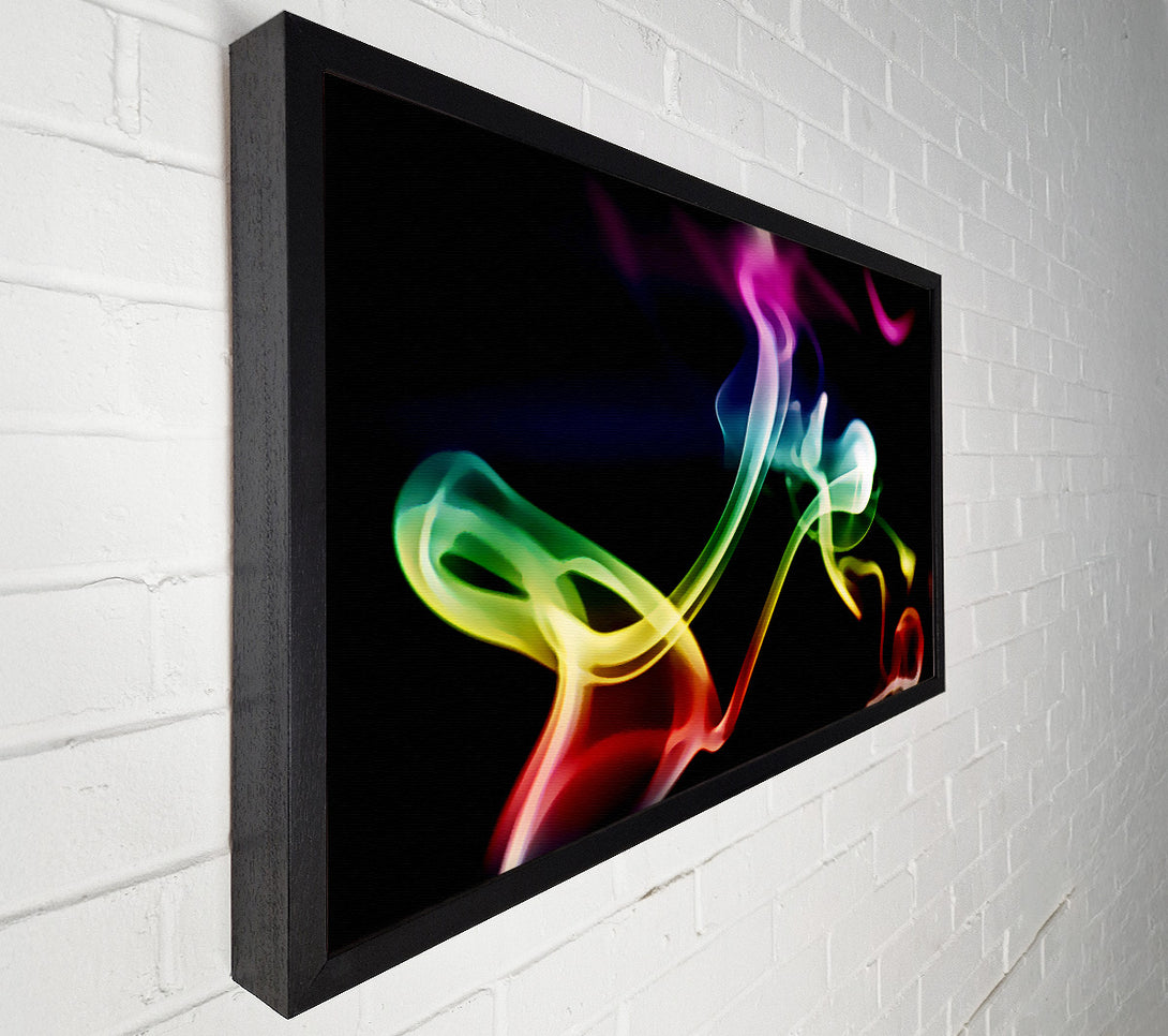  A Canvas Print of Rainbow Smoke On Black Canvas Print