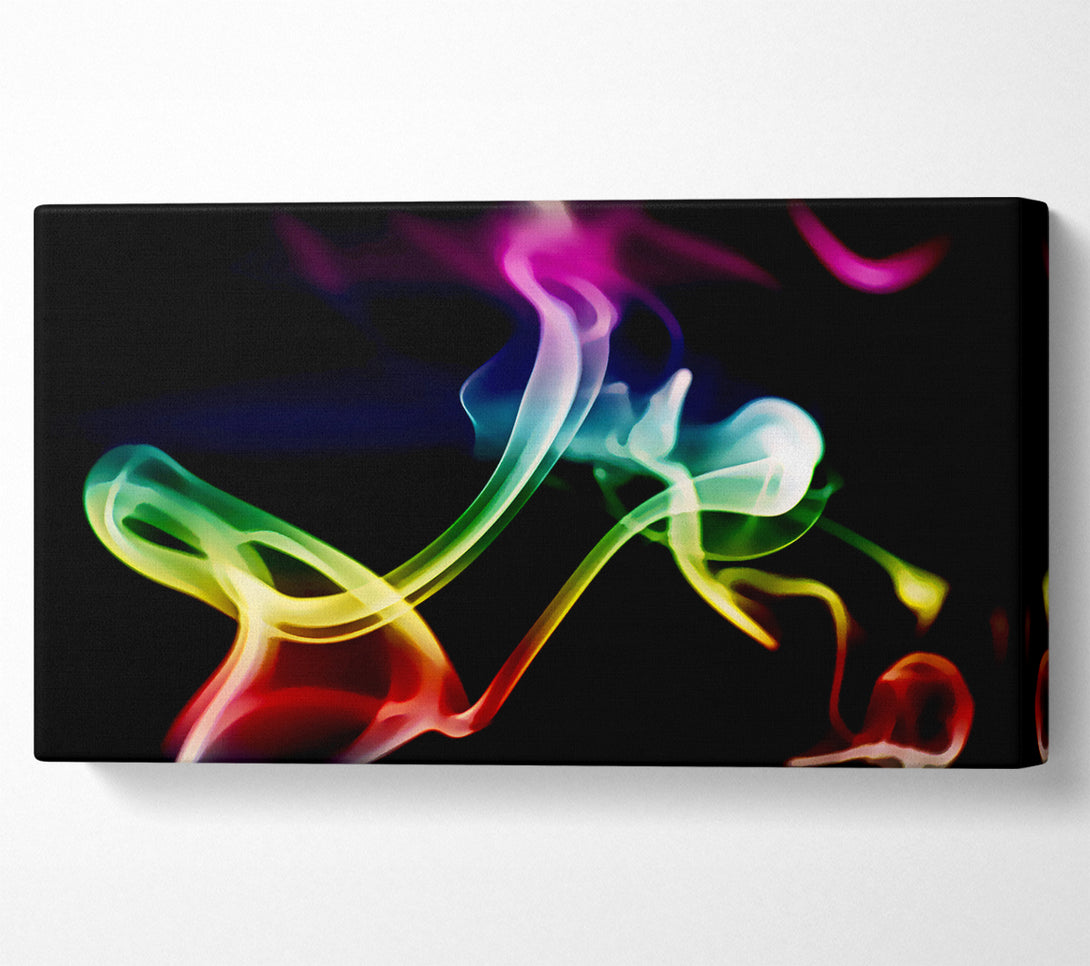  A Canvas Print of Rainbow Smoke On Black Canvas Print