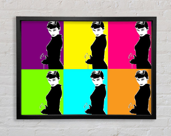 Audrey Hepburn Pop Art Framed Print