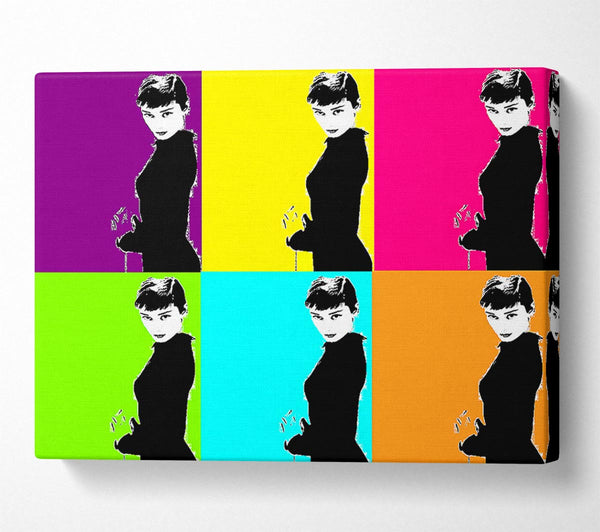  A Canvas Print of Audrey Hepburn Pop Art Canvas Art