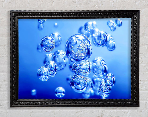 Liquid Blue Bubbles Framed Print