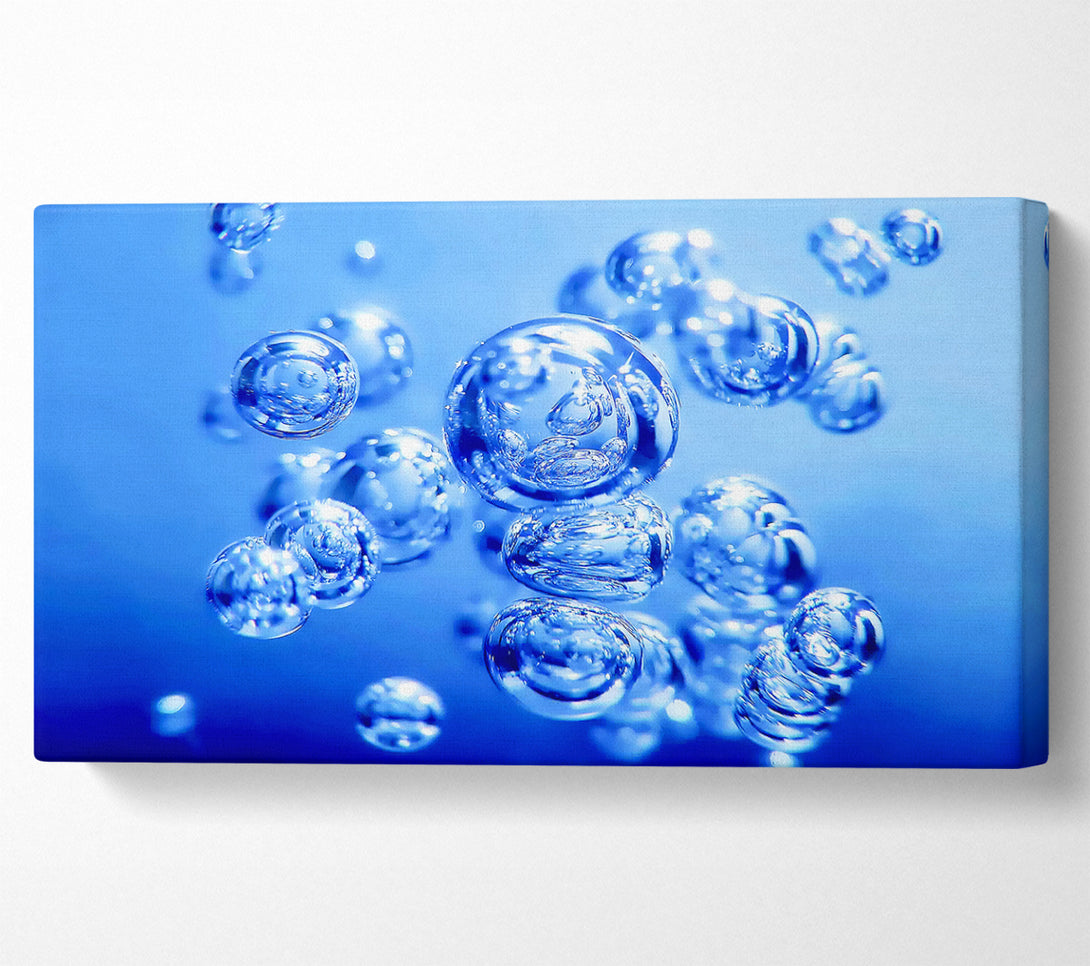  A Canvas Print of Liquid Blue Bubbles Canvas Wall Art